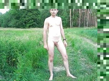 nudiste, en-plein-air, public, amateur, webcam, solo, forêt, exhibitionniste, clignotant