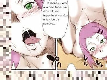 Sakura se unde la polla de naruto en su coo por las ganas del creampie del coo