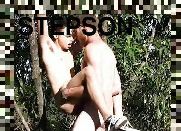 Young Twink Stepson Austin And His Stepdad Fuck Outdoors