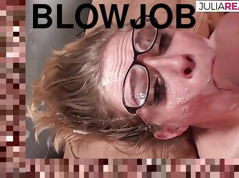 store-pupper, briller, svær, blowjob, cumshot, tenåring, pornostjerne, deepthroat, dominans