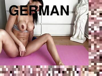 Horny German Amateur Rides Cock With Her Big Silicone Tits And Huge Horny Ass!