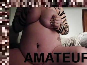 teta-grande, masturbação, orgasmo, grávida, amador, mulher-madura, brinquedo, ejaculação, excitante, sozinho