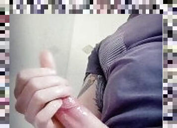 Playing with Rock Hard Oiled up Cock and Exploding Cum