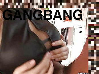 asiatiche, hardcore, giapponesi, serie, gangbang, sesso-di-gruppo