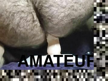 estilo-cão, orgasmo, amador, anal, brinquedo, gay, pov, dildo, sozinho, penetração