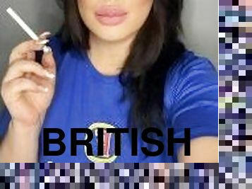 amador, mulher-madura, britânico, fetiche, sozinho, fumando, morena