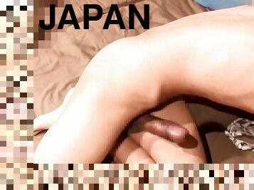 masturbation, amateur, énorme-bite, gay, japonais, branlette, solo, rasé, minet, bite