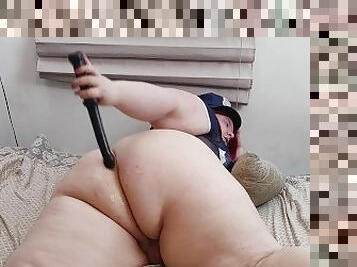 Sexy BBW Cop Shemale Pounds Big Ass Closeup