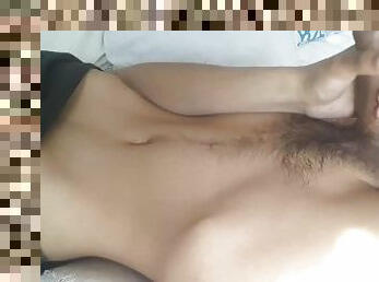 Hot Latin Boy Shows Big Cock With Big Eggs On Friend's Bed
