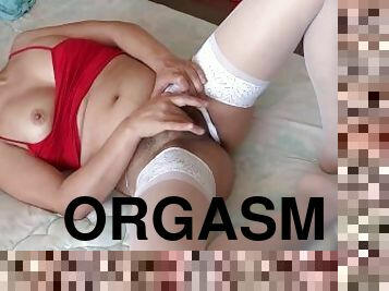Compilation of masturbations and intense orgasms of my latin wife's sister, hairy mature