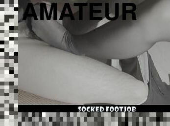 amatør, teenager, fødder, strømper, fetish, fodjob, nylon