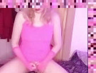 masturbation, transsexuelle, amateur, blonde, britannique, serrée, solo