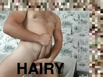 Thick hairy cock and balls show from alpha man