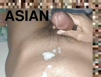 asiatisk, cumshot, tonåring, gay, dad-girl, sprut, kåt, ensam, twink