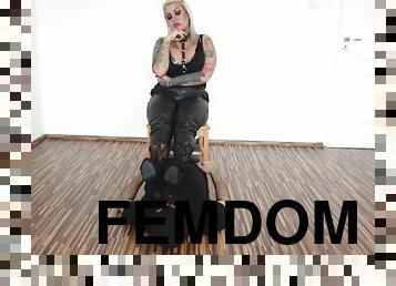 Foot Slave Worships His Tattooed Ladys Feet