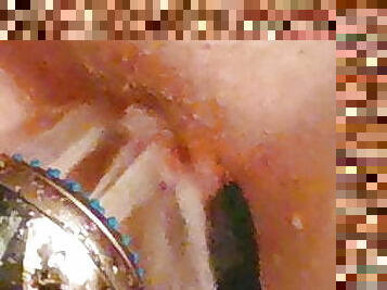 Closeup shower pussy orgasm