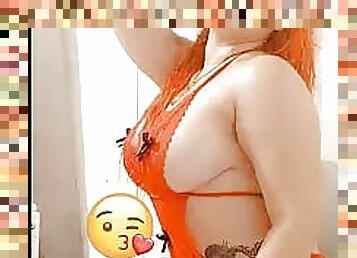 isteri, dewasa, jenis-pornografi-milf, latina, ibu, wanita-gemuk-yang-cantik, berambut-merah, berciuman, biseksual, berpose