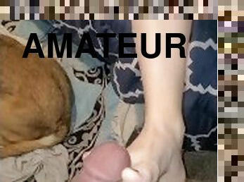 amateur, interracial, pieds, fétiche, branlette-avec-les-pieds, taquinerie, orteils