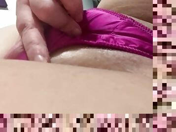 Satin panties pierced pussy