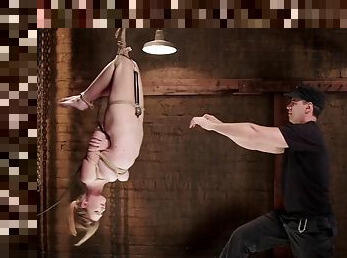 Slave Swing In Rope Upside Down Suspension With Ashley Lane