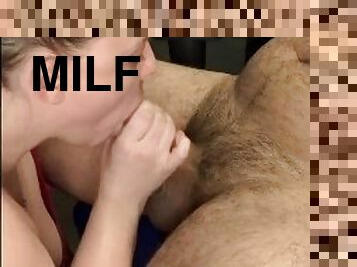 storatuttar, fru, amatör, avsugning, cumshot, gigantisk-kuk, milf, ansiktssprut, sprut, blond