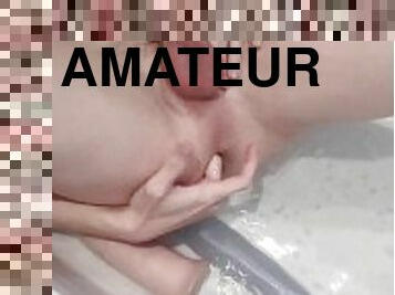 badning, amatør, anal, bøsse, europæisk, euro, dildo, solo, twink, realitet