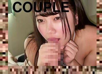 asia, payudara-besar, remaja, jepang, handjob-seks-dengan-tangan-wanita-pada-penis-laki-laki, deepthroat-penis-masuk-ke-tenggorokan, creampie-ejakulasi-di-dalam-vagina-atau-anus-dan-keluarnya-tetesan-sperma, pasangan, sudut-pandang, berambut-cokelat