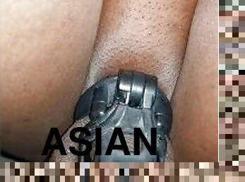 asiatisk, pissande, anal, mörkhyad, svart, strand, ladyboy, thailändsk, söt, femdom