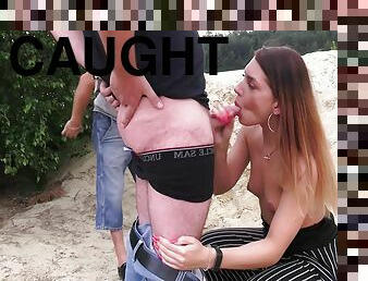 Caught At Public Blowjob With German Skinny Amateur Teen