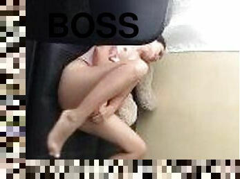 Secretary masturbates her beautiful body in front of her boss