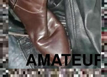 amatör, cumshot, fetisch, läder