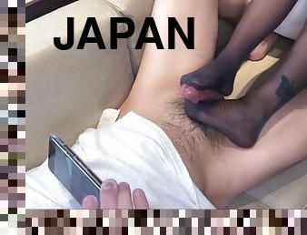 amatør, cumshot, japansk, føtter, strømper-stockings, pov, truser, cum, hentai, footjob