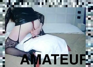 amateur, anal, ados, jouet, bas, première-fois, mignonne, gode, solo