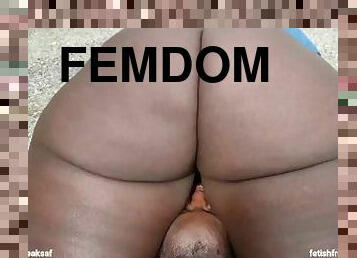 ebony, lesbisk, bbw, fetisj, ansiktsitting, dominans, femdom