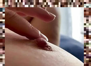 Afternoon nipple with amazing suckable nipples - Close up