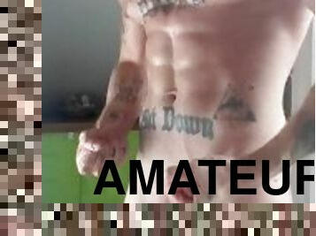 gigantisk, amatör, gigantisk-kuk, tonåring, gay, muskulös, twink, tatuering, kuk