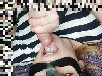 I like to swallow cum. POV blowjob. The girl likes to get dick and cum in her mouth