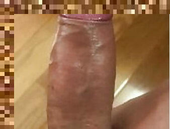 Jerking off my uncut cock