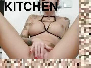 Squirt pussy in the kitchen  BBC and tight pussy