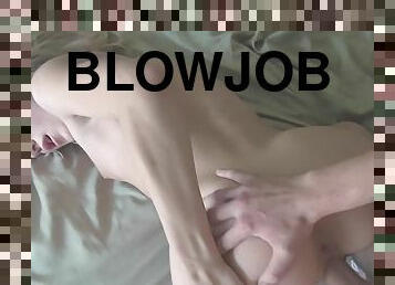 blowjob-seks-dengan-mengisap-penis, remaja, sudut-pandang, berhubungan-dengan-wajah, berambut-pirang, normal, cowgirl-posisi-sex-wanita-di-atas-pria