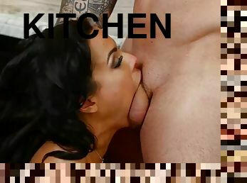Kinky cuban chick luna star gets banged on a kitchen table