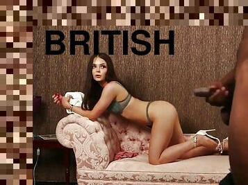 CFNM British voyeur babe teases black rod till cumshot