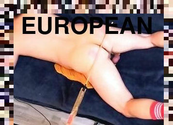 sadomasoquismo, esclava, europeo, euro, sofá, motera, fetichista, bondage, azotaina