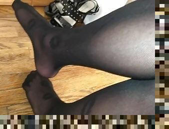 collants, amateur, pieds, solo