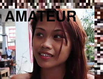 asiatisk, amatør, blowjob, hardcore, thai, baller, suging