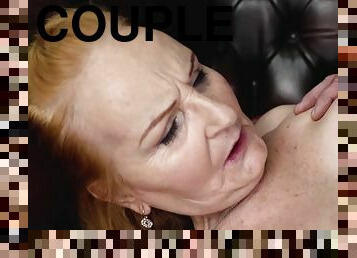 Curvy ginger gilf cockriding in this very kinky couple
