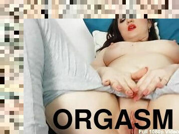 teta-grande, masturbação, orgasmo, cona-pussy, mulher-madura, dedos, meias-calças, sozinho, leite, molhado