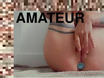 masturbação, amador, anal, babes, brinquedo, dedos, engraçado, rabo, sozinho, tatuagem