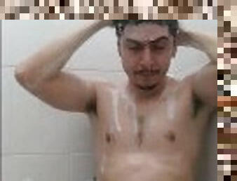 mandi, berkulit-hitam, mandi-shower, orang-yang-suka-memperlihatkan-keahliannya, putih, penis