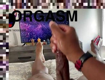 masturbation, orgasm, cumshot, mörkhyad, gigantisk-kuk, svart, ensam, kuk